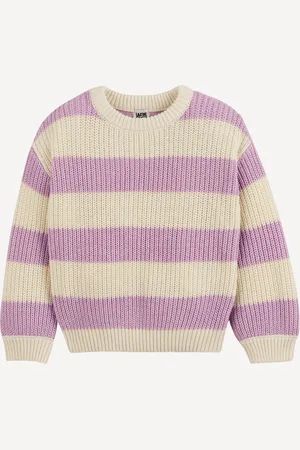 La Redoute Maglione A Righe Con Collo Rotondo In Grossa Maglia Taglie 18 mesi - 81 cm
