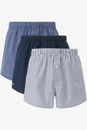 Lacoste Confezione Da 3 Boxer In Cotone A Righe Uomo Taglie XS