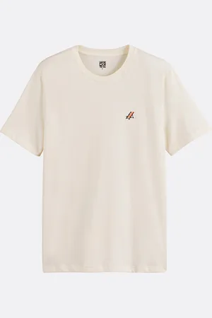La Redoute T-shirt Girocollo Maniche Corte Ricamata Uomo Taglie S