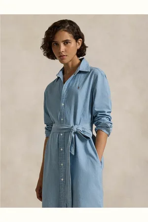 Ralph Lauren Abito Camicia Midi Con Cintura Donna Taglie 40 (IT) - 36 (FR)
