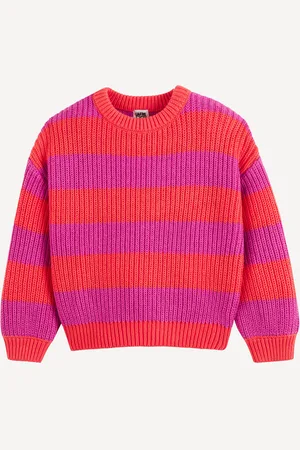 La Redoute Maglione A Righe Con Collo Rotondo In Grossa Maglia Taglie 18 mesi - 81 cm