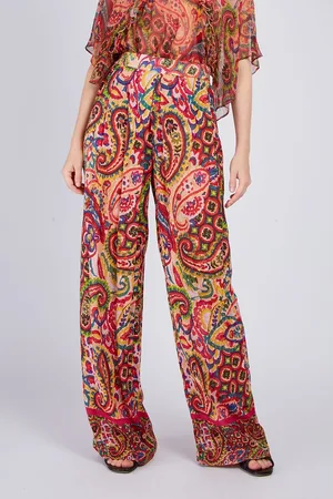 Derhy Pantaloni Larghi Fantasia Darjeeling Donna Taglie S