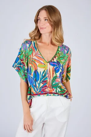 Derhy T-shirt Fantasia Con Scollo A V Zozo Donna Taglie S
