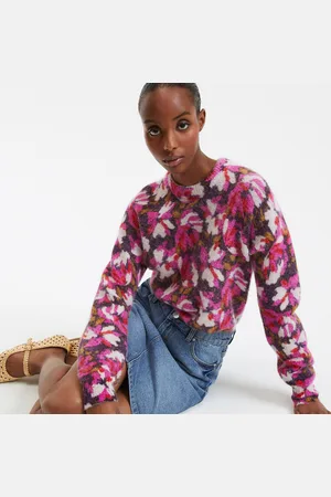 La Redoute Maglia Con Scollo Rotondo In Misto Alpaca, Stampa Floreale Donna Taglie S