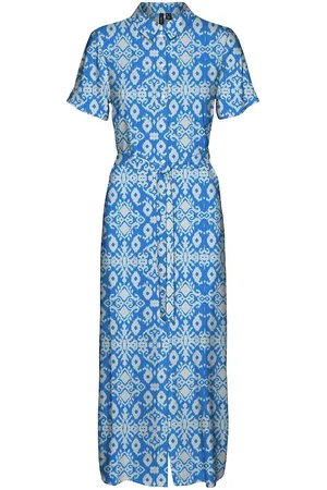 VERO MODA Abito Lungo Stampato, Collo Alto Donna Taglie XS