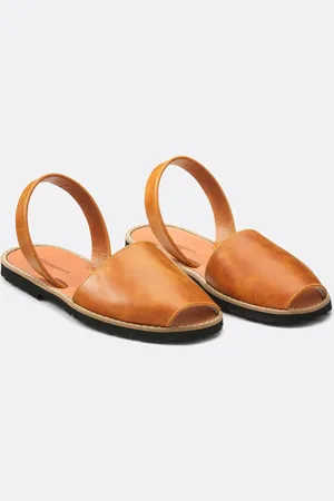 MINORQUINES Sandali Tacco Basso In Pelle Avarca Donna Taglie 41