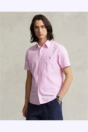 Ralph Lauren Camicia In Seersucker Logo Ricamato Uomo Taglie M