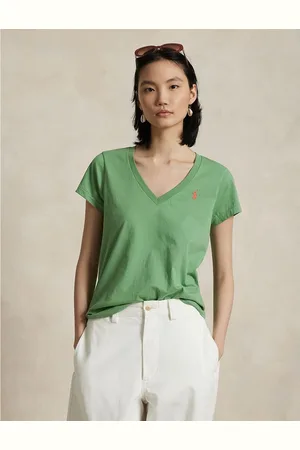 Ralph Lauren T-shirt Scollo A V, Maniche Corte Donna Taglie S