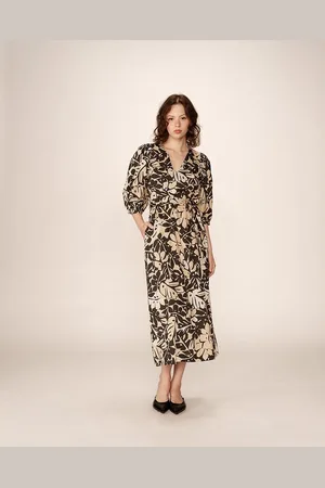 Grace & Mila Abito Lungo Maniche A 3/4, Stampa Tropicale, Pierino Donna Taglie XS