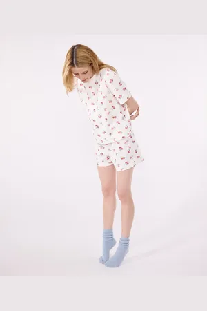 Petit Bateau Pigiama Corto In Cotone A Maniche Corte Donna Taglie XS
