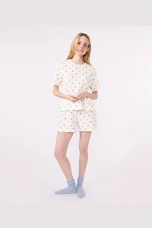 Petit Bateau Pigiama Corto In Cotone A Maniche Corte Donna Taglie XS