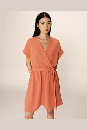 Grace & Mila Abito Corto Maniche Corte Con Cintura Papaye Donna Taglie XS