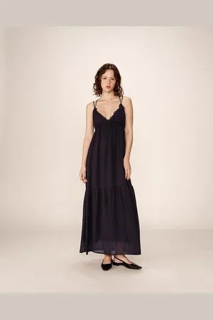 Grace & Mila Abito Lungo Con Volant E Spalline Incrociate Pretty Donna Taglie XS