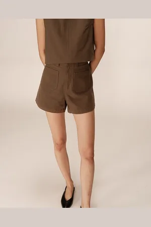 Grace & Mila Pantaloncini Vita Medio-alta, Taglio Dritto Pino Donna Taglie XS