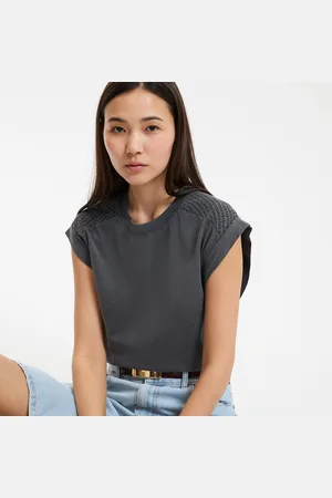 La Redoute T-shirt Girocollo Senza Maniche, Arricciatura Sulle Spalle Donna Taglie XS
