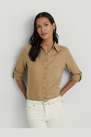 Ralph Lauren Camicia In Lino A Maniche Lunghe Donna Taglie XS