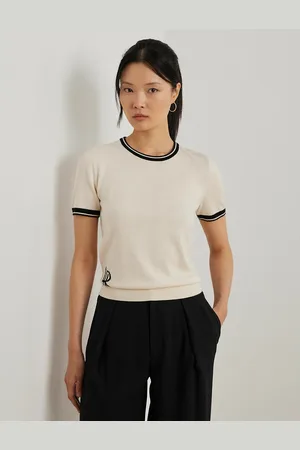 Ralph Lauren Pull Scollo Rotondo Maniche Corte Donna Taglie XS