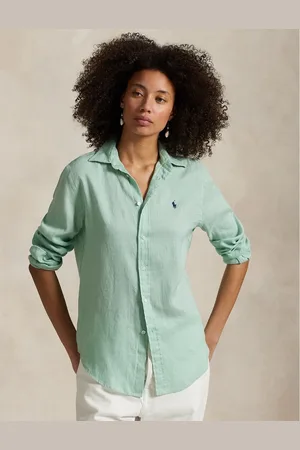 Ralph Lauren Camicia In Lino A Maniche Lunghe Donna Taglie S