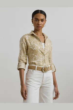 Ralph Lauren Camicia In Lino A Maniche Lunghe Donna Taglie XS