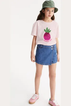 La Redoute T-shirt Girocollo, Motivo Paillettes Reversibili Bambina Taglie 4 anni - 102 cm