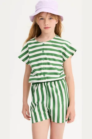 La Redoute Tuta Corta A Righe E Maniche Corte Bambina Taglie 4 anni - 102 cm
