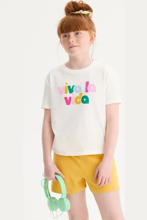 La Redoute T-shirt Maniche Corte Con Messaggio Bambina Taglie 4 anni - 102 cm