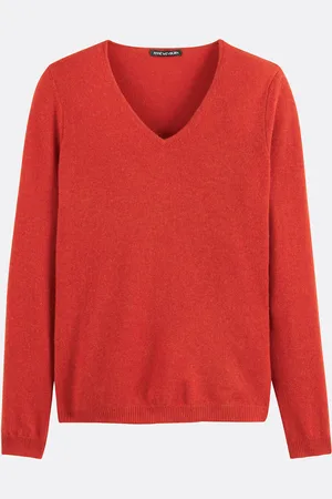 ANNE WEYBURN Pull Scollo A V, Sottile Maglia In Puro Cachemire Donna Taglie 46/48 (IT) - 42/44 (FR)