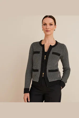 ANNE WEYBURN Cardigan Scollo Rotondo In Maglia Grossa Donna Taglie 38/40 (IT) - 34/36 (FR)