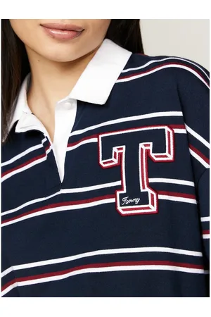 Tommy Hilfiger Polo A Maniche Lunghe A Righe Donna Taglie M