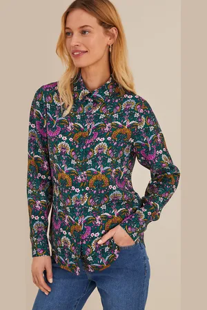 ANNE WEYBURN Camicia Fantasia Floreale, Maniche Lunghe Donna Taglie 40 (IT) - 36 (FR)