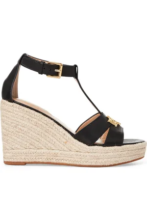 Ralph Lauren Sandali In Pelle Tacco Con Zeppa Donna Taglie 41
