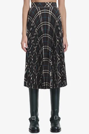 Burberry Gonna Check con pieghe