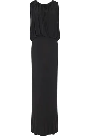 Saint Laurent Abito lungo in jersey lucido