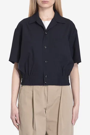Bottega Veneta Camicia cropped in lana sottile