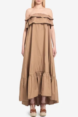 Saint Laurent Maxi abito con balze