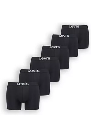 Levi's Uomo Boxer shorts - Boxer basic a tinta unita ® Confezione da 6 Nero / Black