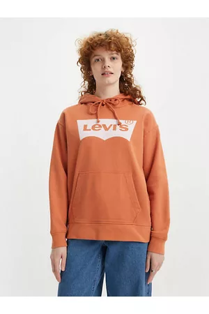 Levi's Donna Felpe senza cappuccio - Felpa con cappuccio standard stampata Arancione / Hoodie Autumn Leaf