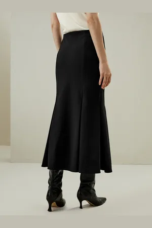 Lilysilk Gonna Lana Lunga Accentuano Le Curve 100% Lana Filata Un