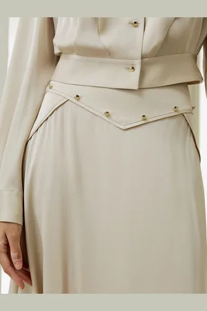 Lilysilk Gonna Seta Lunga Per Le Uscite Fuori Seta Double Joe Vestibilità Fluid Crema 46