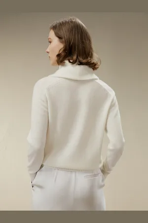 Lilysilk Maglioni Cashmere Donna Dolcevita Con Passamontagna, Taglio Aderente 100% Cashmere Adatto Per La Stratificazione Nei Mesi Più Freddi M