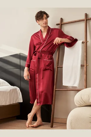 Lilysilk Uomini Vestaglia Seta 100% Seta Naturale Grande Qualità Traspirante Conciso Kimono Di Seta Da Uomo Varie Dimensioni, Vari Colori L