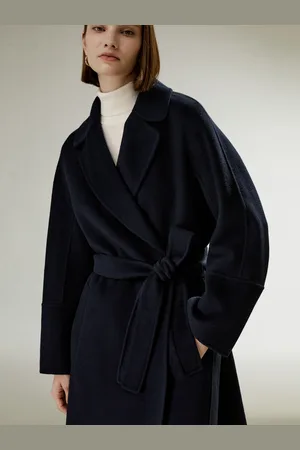 Lilysilk Cappotto Donna Navy Maniche Lunghe A Kimono 50% Cashmere E 50% Lana Una Sensazione Incredibilmente Morbida E Confortevole M