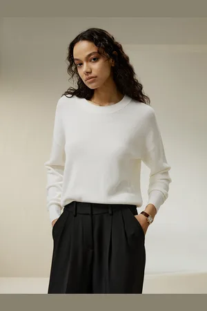 Lilysilk Maglioni Lana Donna Collo Rotondo, Maniche A Goccia 100% Lana Morbida Con Un Tocco Delicatamente Raffinato S