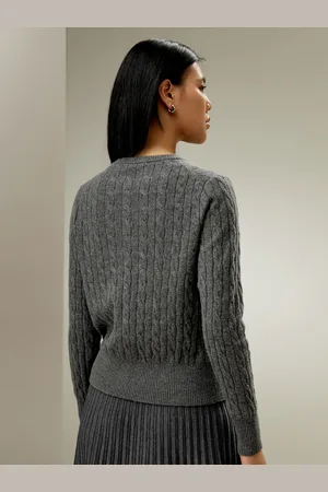 Lilysilk Cardigan Elegante Vestibilità Regolarecashmere Cashmere Semplice Ma Raffinato Facile Da Abbinare Grigio Medio M