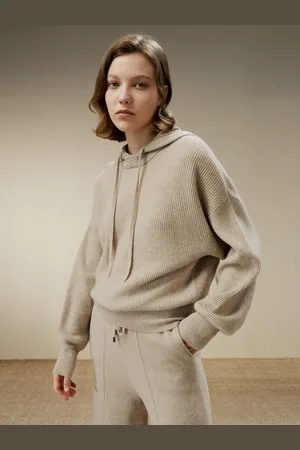 Lilysilk Maglieria Cashmere Donna Maglia A Coste, Spalla Scesa 100% Cashmere Morbido Al Tatto L