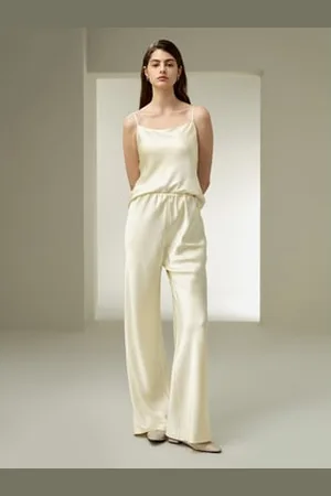 Lilysilk Pantaloni Donna Seta Taglio Completamente In Sbieco100% Seta Di Gelso 100% Seta Di Gelso Lussuosi E Comodi Drappeggia Bene Giglio 40