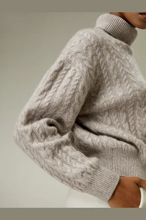 Lilysilk Maglioni In Cashmere Donna Collo A Coste100% Cashmere 100% Cashmere Leggermente Elastica Vestibilità Regolare Hickory Xl
