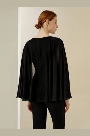 Lilysilk Camicia Seta Donna Maniche Lunghegeorgette Di Seta Georgette Di Seta Blusa Dalla Vestibilità Slim Con Girocollo 48