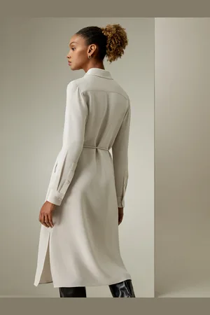 Lilysilk Vestiti Seta Donna Maniche Lunghegaranzia Di Qualità Garanzia Di Qualità Facile Da Abbinare Seta Biologica Certificata Gots Grigio Pallido S