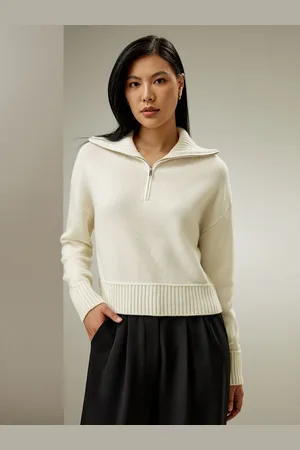 Lilysilk Maglia Di Lana Ampi Reversmezza Ziplana E Cashmere Lana E Cashmere Temperatura Regolabile Di Facile Manutenzione S
